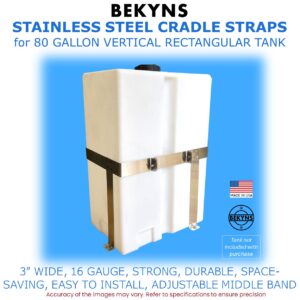 Bekyns Stainless Cradle Band Straps for 80 Gallon Vertical Flat Bottom Utility Tanks