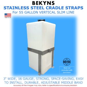 Bekyns Stainless Cradle Band Straps for 55 Gallon Flat Bottom Rectangular Vertical Tanks
