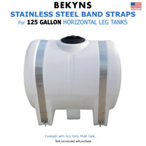 Bekyns Stainless Steel Band Straps for 125 Gallon Horizontal Leg Tank - Set of 2