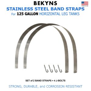 Bekyns Stainless Steel Band Straps for 125 Gallon Horizontal Leg Tank - Set of 2