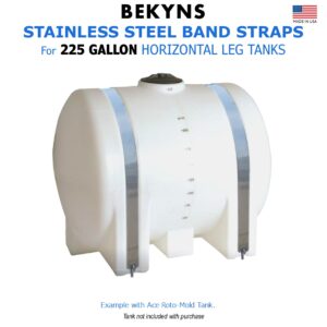 Bekyns Stainless Steel Band Straps for 225 Gallon Horizontal Leg Tank - Set of 2