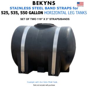 Bekyns Stainless Band Straps for 525 to 550 Gal Horizontal Leg Tanks - Set of 2