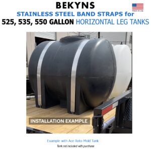 Bekyns Stainless Band Straps for 525 to 550 Gal Horizontal Leg Tanks - Set of 2