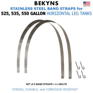Bekyns Stainless Band Straps for 525 to 550 Gal Horizontal Leg Tanks - Set of 2