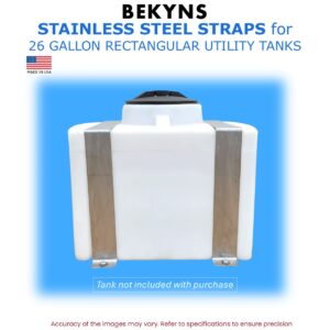Bekyns Stainless Steel Band Straps for 26 Gallon Rectangular Tank - Set of 2