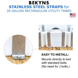 Bekyns Stainless Steel Band Straps for 26 Gallon Rectangular Tank - Set of 2
