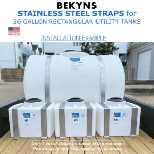 Bekyns Stainless Steel Band Straps for 26 Gallon Rectangular Tank - Set of 2