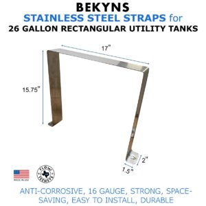 Bekyns Stainless Steel Band Straps for 26 Gallon Rectangular Tank - Set of 2