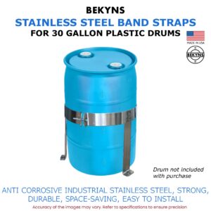 Bekyns Stainless Steel Cradle Band Straps for 30 Gallon Plastic Drums