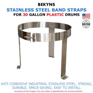 Bekyns Stainless Steel Cradle Band Straps for 30 Gallon Plastic Drums