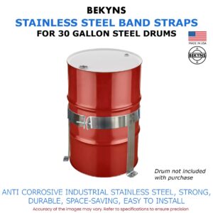 Bekyns Stainless Steel Cradle Band Straps for 30 Gallon Steel Drums