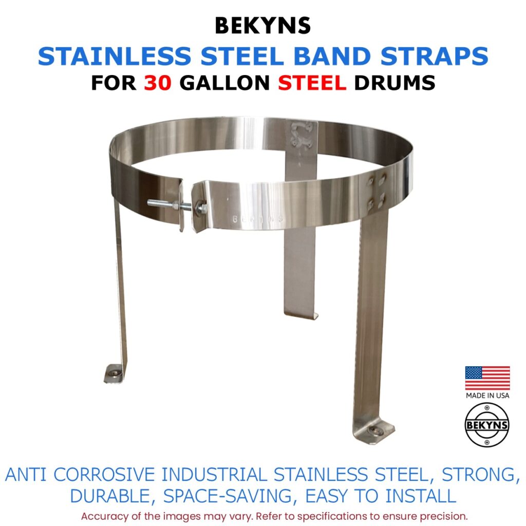 Bekyns Stainless Steel Cradle Band Straps for 30 Gallon Steel Drums
