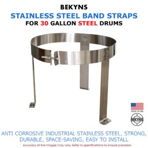 Bekyns Stainless Steel Cradle Band Straps for 30 Gallon Steel Drums