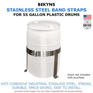 Bekyns Stainless Steel Cradle Band Straps for 55 Gallon Plastic Drums