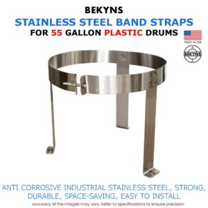 Bekyns Stainless Steel Cradle Band Straps for 55 Gallon Plastic Drums