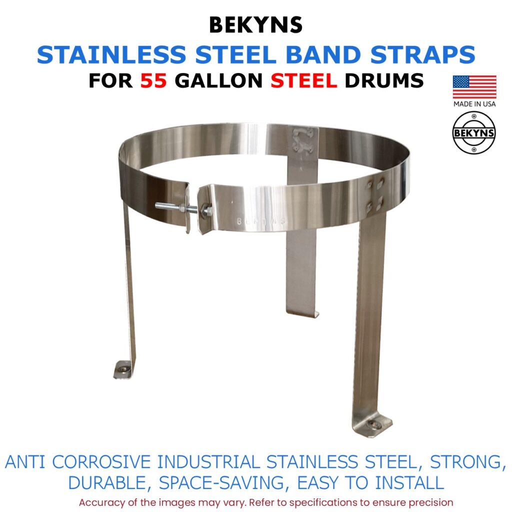 Bekyns Stainless Steel Cradle Band Straps for 55 Gallon Steel Drums
