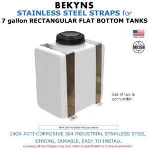 Bekyns Stainless Steel Band Straps for 7 Gal Rectangular Tank (Ace Rotomold, Norwesco, Den Hartog) - Set of 2