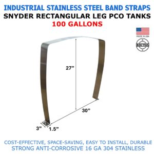Bekyns Stainless Steel Band Straps for 100 Gallon Snyder Rectangular Utility PCO Tank - set of 2