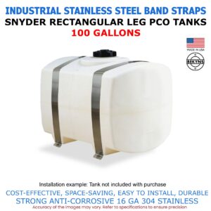 Bekyns Stainless Steel Band Straps for 100 Gallon Snyder Rectangular Utility PCO Tank - set of 2