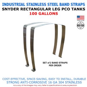 Bekyns Stainless Steel Band Straps for 100 Gallon Snyder Rectangular Utility PCO Tank - set of 2