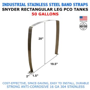 Bekyns Stainless Steel Band Straps for 50 Gallon Snyder Rectangular Utility PCO Tank - set of 2