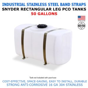 Bekyns Stainless Steel Band Straps for 50 Gallon Snyder Rectangular Utility PCO Tank - set of 2