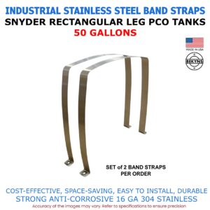 Bekyns Stainless Steel Band Straps for 50 Gallon Snyder Rectangular Utility PCO Tank - set of 2
