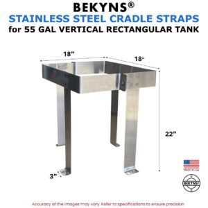 Bekyns Stainless Cradle Band Straps for 55 Gallon Flat Bottom Rectangular Vertical Tanks