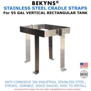 Bekyns Stainless Cradle Band Straps for 55 Gallon Flat Bottom Rectangular Vertical Tanks