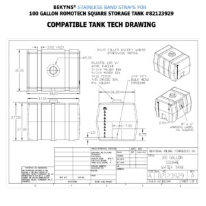 Bekyns Stainless Band Straps for 100 Gallon Romotech Square Tank # 82123929 - set of 2