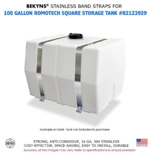 Bekyns Stainless Band Straps for 100 Gallon Romotech Square Tank # 82123929 - set of 2