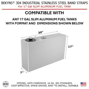 Bekyns Stainless Band Straps for 17 Gal Slim Aluminum Fuel Tank - set of 2