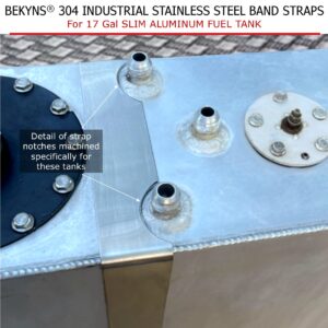 Bekyns Stainless Band Straps for 17 Gal Slim Aluminum Fuel Tank - set of 2