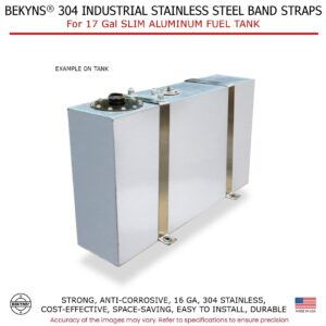 Bekyns Stainless Band Straps for 17 Gal Slim Aluminum Fuel Tank - set of 2