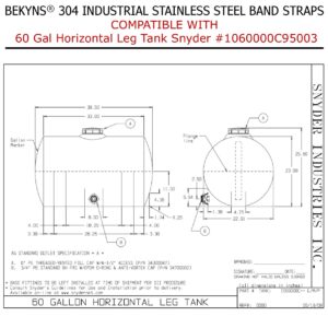Bekyns Stainless Band Straps for 60 Gal Horizontal Leg Tank Snyder #1060000C95003