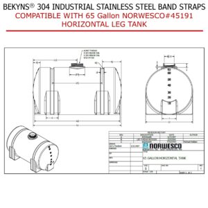 Bekyns Stainless Band Straps for 65 Gal Horizontal Leg Tank Norwesco #45191