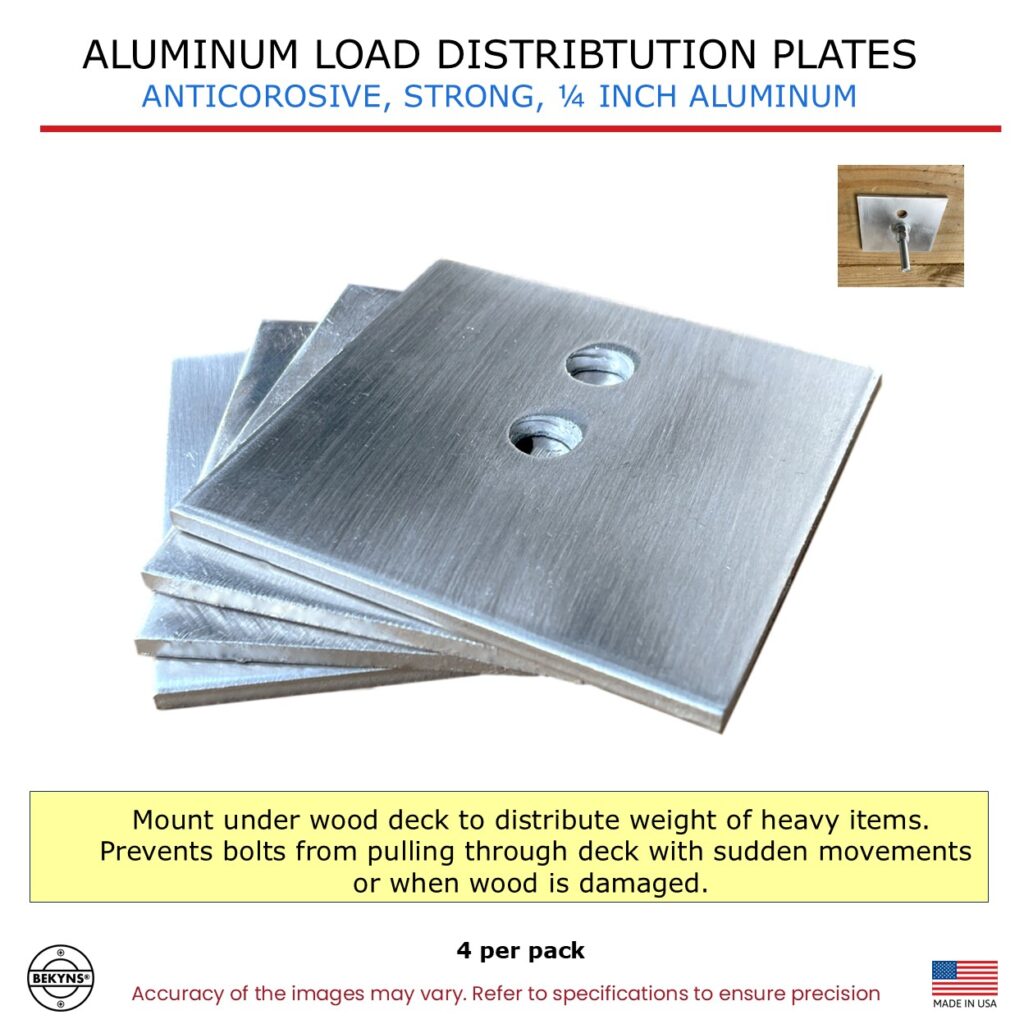 Aluminum 4X4" Mounting Load Distribution Plates - Set of 4