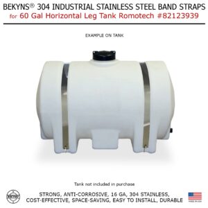 Bekyns Stainless Band Straps for 60 Gal Horizontal Leg Tank Romotech # 82123939