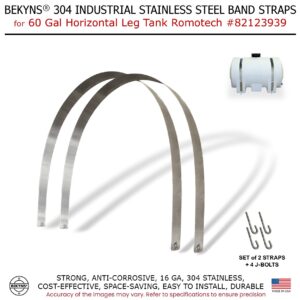 Bekyns Stainless Band Straps for 60 Gal Horizontal Leg Tank Romotech # 82123939