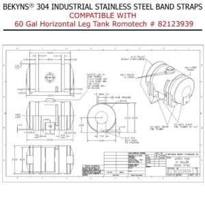 Bekyns Stainless Band Straps for 60 Gal Horizontal Leg Tank Romotech # 82123939