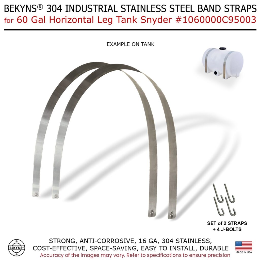 Bekyns Stainless Band Straps for 60 Gal Horizontal Leg Tank Snyder #1060000C95003