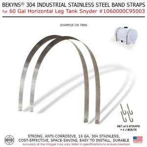 Bekyns Stainless Band Straps for 60 Gal Horizontal Leg Tank Snyder #1060000C95003