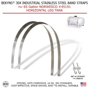 Bekyns Stainless Band Straps for 65 Gal Horizontal Leg Tank Norwesco #45191