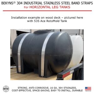 Bekyns Stainless Band Straps for 60 Gal Horizontal Leg Tank Snyder #1060000C95003