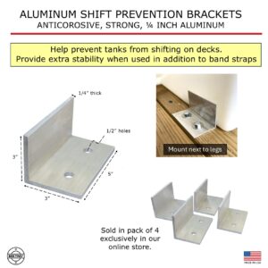 Bekyns Stainless Band Straps for 525 to 550 Gal Horizontal Leg Tanks - Set of 2