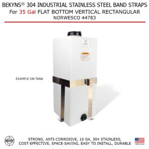 Bekyns Stainless Cradle Band Straps for 35 Gallon Flat Bottom Vertical Rectangular Tanks - Norwesco 44783