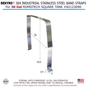 Bekyns Stainless Band Straps for 30 Gallon Romotech Square Tank # 82123909