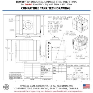 Bekyns Stainless Band Straps for 30 Gallon Romotech Square Tank # 82123909