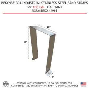 Bekyns Stainless Band Straps for 100 Gal Norwesco Loaf Flat-Bottom Tank #44963