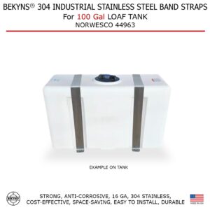 Bekyns Stainless Band Straps for 100 Gal Norwesco Loaf Flat-Bottom Tank #44963